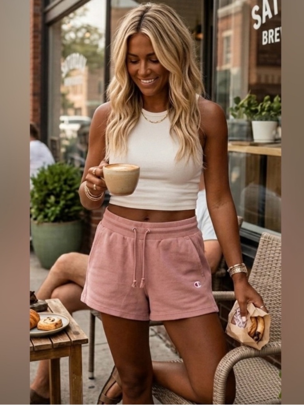 Champion Reverse Weave Dusty Pink Sweat Shorts